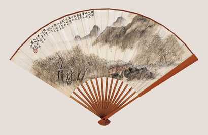 邓春树 城春图 成扇